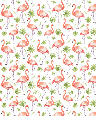 Fensterrollo innen mit Motiv Flamingo und Blätter