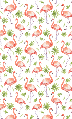 Fensterrollo innen mit Motiv Flamingo und Blätter