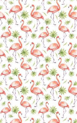 Fensterrollo innen mit Motiv Flamingo und Blätter
