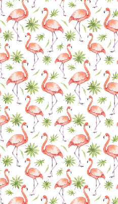 Fensterrollo innen mit Motiv Flamingo und Blätter