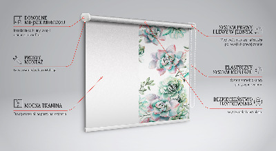 Fensterrollo in grüner Pflanzenoptik
