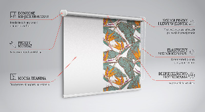 Fensterrollo innen mit Blüten- und Blättermotiv