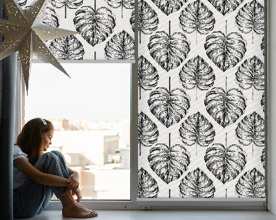 Fensterrollo in grauer Blattoptik