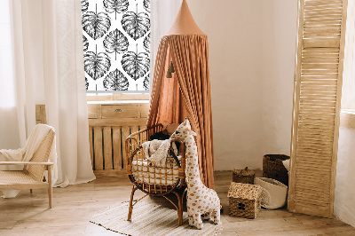Fensterrollo in grauer Blattoptik
