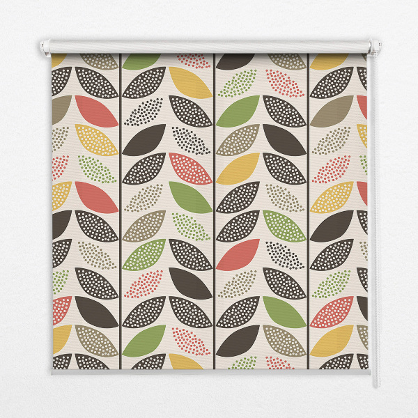 Rollo Fenster mit bunten Blättern