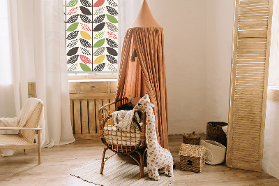 Rollo Fenster mit bunten Blättern