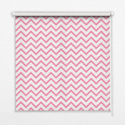 Fensterrollo innen in rosa mit Zickzacklinien in horizontaler Anordnung