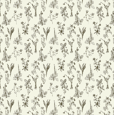 Fensterrollo mit gezeichneten Blumen