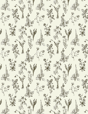 Fensterrollo mit gezeichneten Blumen