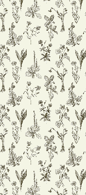 Fensterrollo mit gezeichneten Blumen