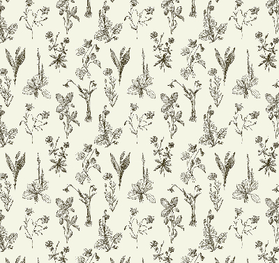 Fensterrollo mit gezeichneten Blumen