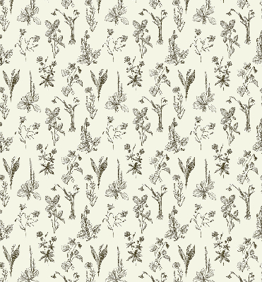 Fensterrollo mit gezeichneten Blumen