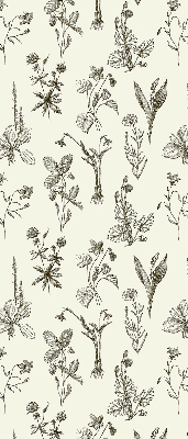Fensterrollo mit gezeichneten Blumen