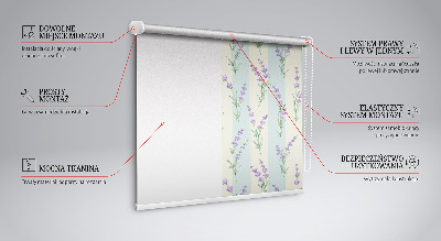 Rollo Fenster in lila mit Blütenmuster