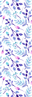 Fensterrollo mit blauen Blumen