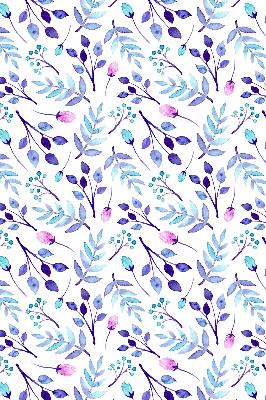 Fensterrollo mit blauen Blumen