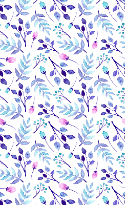 Fensterrollo mit blauen Blumen