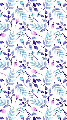 Fensterrollo mit blauen Blumen