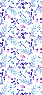 Fensterrollo mit blauen Blumen