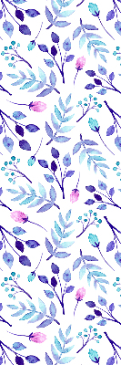 Fensterrollo mit blauen Blumen