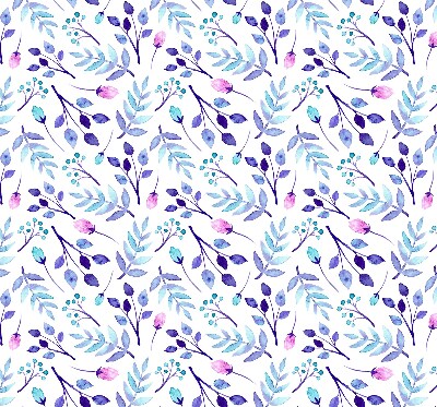 Fensterrollo mit blauen Blumen