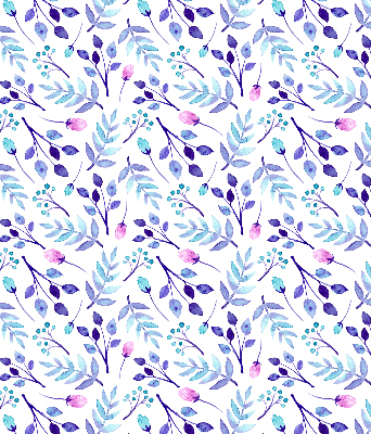 Fensterrollo mit blauen Blumen