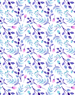 Fensterrollo mit blauen Blumen