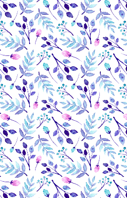 Fensterrollo mit blauen Blumen