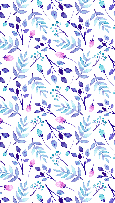 Fensterrollo mit blauen Blumen