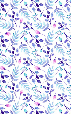 Fensterrollo mit blauen Blumen