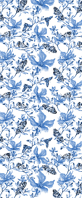 Fensterrollo innen in blauen Schmetterlingsmotiven