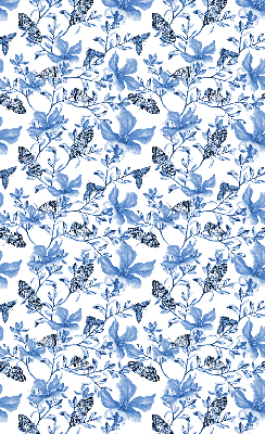 Fensterrollo innen in blauen Schmetterlingsmotiven