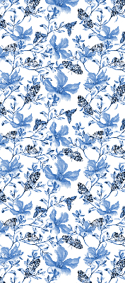 Fensterrollo innen in blauen Schmetterlingsmotiven