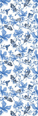 Fensterrollo innen in blauen Schmetterlingsmotiven