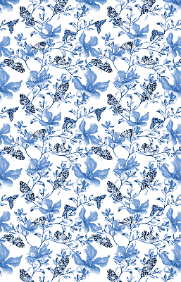 Fensterrollo innen in blauen Schmetterlingsmotiven