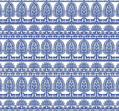 Fensterrollo innen in blauem Muster