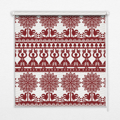 Fensterrollo in braunem Muster