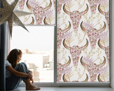 Rollo Fenster in bunten Büffelkopf-Motiven