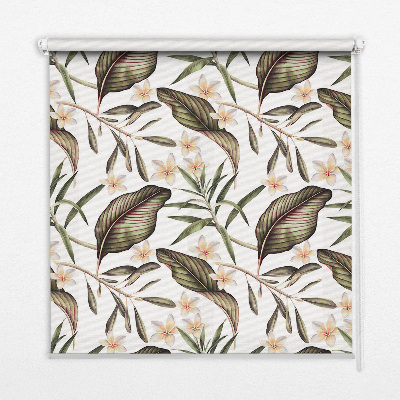 Fensterrollo mit Blumenmotiv und Stielen