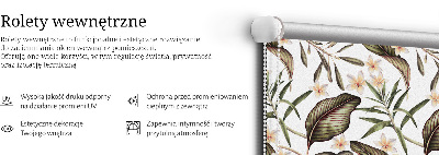 Fensterrollo mit Blumenmotiv und Stielen