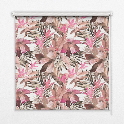 Fensterrollo in Rosa mit Blütenmuster