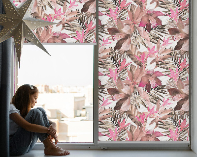 Fensterrollo in Rosa mit Blütenmuster