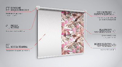 Fensterrollo in Rosa mit Blütenmuster