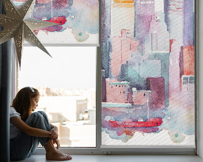 Rollo Fenster in der Farbe Farbenfrohe Stadt
