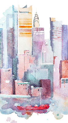 Rollo Fenster in der Farbe Farbenfrohe Stadt