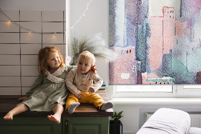 Rollo Fenster in der Farbe Farbenfrohe Stadt