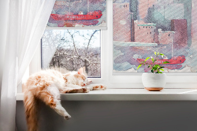 Rollo Fenster in der Farbe Farbenfrohe Stadt
