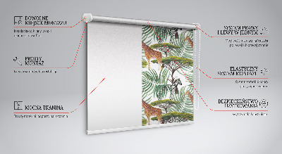 Fensterrollo mit Tieren und Bäumen