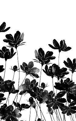 Rollo Fenster in Schwarz mit Blütenmuster