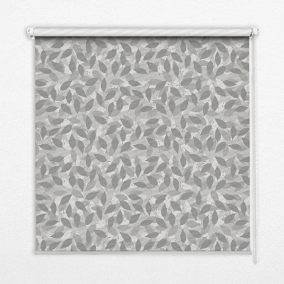 Fensterrollo mit grauen Blättern